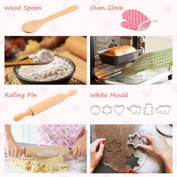 Kids Cooking Baking Set 19Pcs, Kids Chef Role Play Costume Set - Chef Hat - Picture 3 of 7